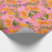 Flamingo Bloom Wrapping Paper - Glossage Geschenkpapier (Ecke)