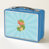 Flamingo Blue Metall Brotdose (Rückseite)