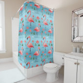 Flamingo Blue Water Pattern Duschvorhang (Beispiel)