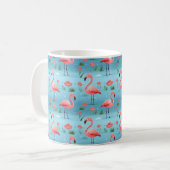 Flamingo Blue Water Pattern Kaffeetasse (Vorderseite Links)