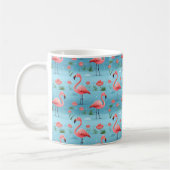Flamingo Blue Water Pattern Kaffeetasse (Links)