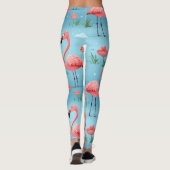 Flamingo Blue Water Pattern Leggings (Rückseite)