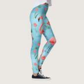 Flamingo Blue Water Pattern Leggings (Rechts)