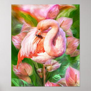 Flamingo blühend im Paradies Art Poster/Print Poster