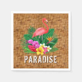 Flamingo-Blume auf Wicker-Muster Serviette