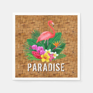 Flamingo-Blume auf Wicker-Muster Serviette