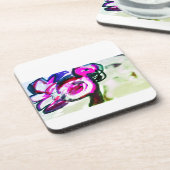 Flamingo Blume joy Getränkeuntersetzer (Linke Seite)