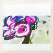 Flamingo Blume joy Glasuntersetzer (Vorderseite)