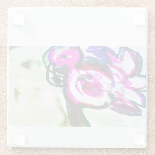 Flamingo Blume joy Glasuntersetzer (Rückseite)