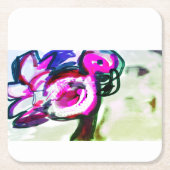 Flamingo Blume joy Rechteckiger Pappuntersetzer (Vorderseite)