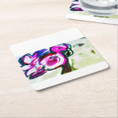 Flamingo Blume joy Rechteckiger Pappuntersetzer (angewinkelt)