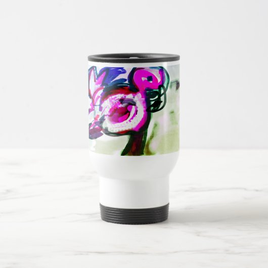 Flamingo Blume joy Reisebecher (Mittel)