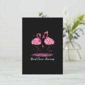 Flamingo Blume rosa Ribbon Brustkrebs Awarene Einladung (Stehend Vorderseite)