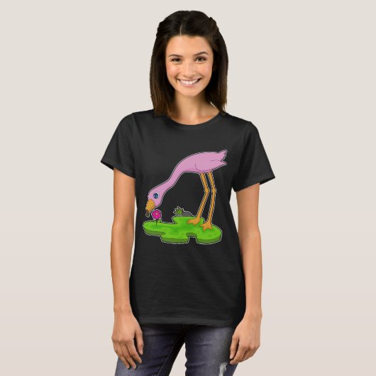 Flamingo-Blume T-Shirt (Vorne ganz)
