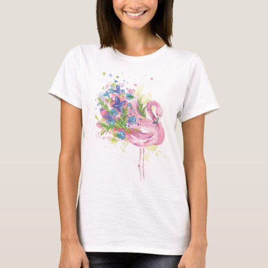 Flamingo-Blume T-Shirt (Vorderseite)
