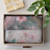 Flamingo-Blumen-Botanische Kunst Seidenpapier (Geschenk)