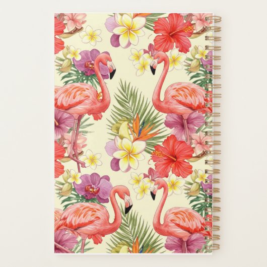 Flamingo Blumen nahtloses Muster Planer (Rückseite)