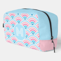Flamingo Blush Pink Blau Geometrische Waves Muster