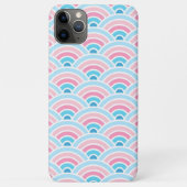 Flamingo Blush Pink Blue Concentric Waves Muster Case-Mate iPhone Hülle (Rückseite)