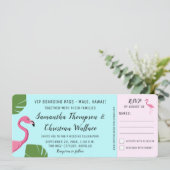Flamingo Boarding Pass UAWG ticket Zielort Einladung (Stehend Vorderseite)