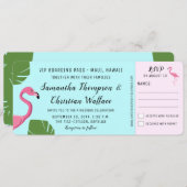 Flamingo Boarding Pass UAWG ticket Zielort Einladung (Vorne/Hinten)