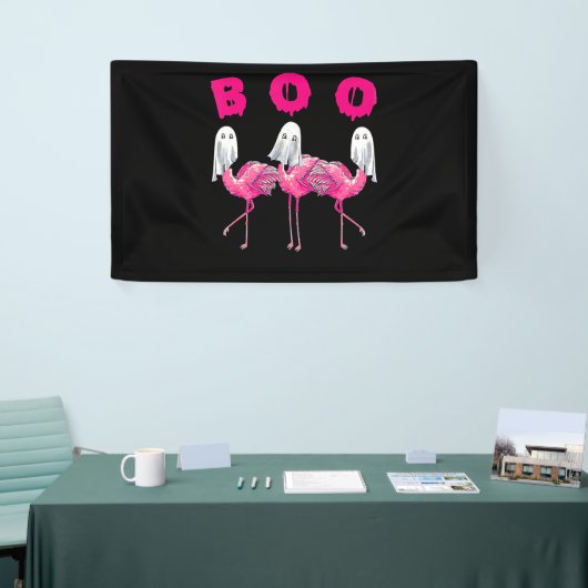 Flamingo | Boo Flamingo Halloween Flamingo Ghost Banner (Messeveranstaltung)