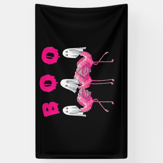 Flamingo | Boo Flamingo Halloween Flamingo Ghost Banner (Vertikal)