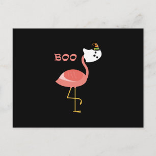 Flamingo Boo Ghost Funny Flamingo Cute Animal Feiertagspostkarte