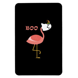 Flamingo Boo Ghost Funny Flamingo Cute Animal Magnet