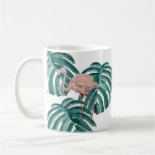 Flamingo Botanische Pflanze Printmaking Green Kaffeetasse (Links)