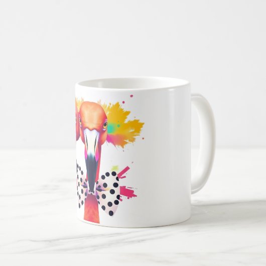 Flamingo Bow Krawatte T-Shirt - Einzigartiges Männ Kaffeetasse (VorderseiteRechts)