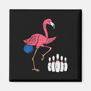 Flamingo Bowling Funny Sport Bowler Mannschaft Män Magnet