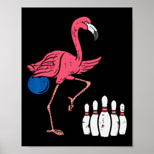 Flamingo Bowling Funny Sport Bowler Mannschaft Män Poster