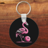 Flamingo Bowling Player Bowler Schlüsselanhänger (Vorderseite)