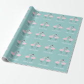 Flamingo-Braut-und Bräutigam-personalisierte Geschenkpapier (Ungerollt)