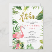 Flamingo Brautdusche Einladung (Vorderseite)