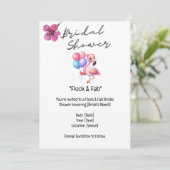 Flamingo Brautparty Einladung (Stehend Vorderseite)