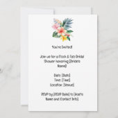 Flamingo Brautparty Pool Party Einladung (Rückseite)