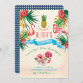 Flamingo Bridal Dusche Einladung (Vorne/Hinten)