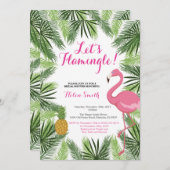 Flamingo Bridal Dusche Einladung Lass Flamingle (Vorne/Hinten)