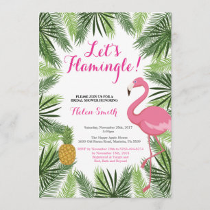 Flamingo Bridal Dusche Einladung Lass Flamingle