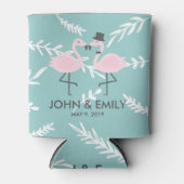 Flamingo Bride und Groom Personalisiert Can Cooler Dosenkühler (Vorderseite)
