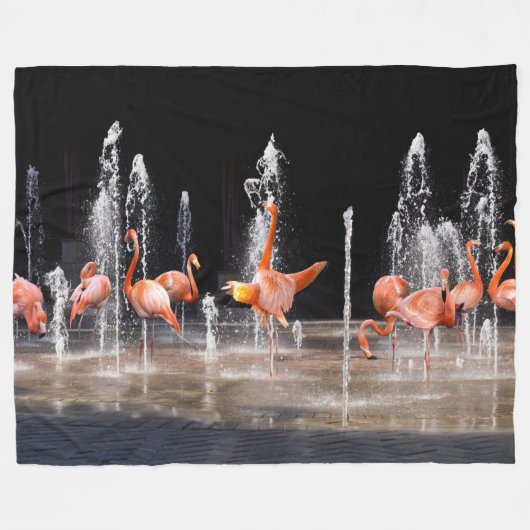 FLAMINGO-BRUNNEN FLEECEDECKE (Vorderseite (Horizontal))