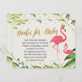 Flamingo - Bücher für die Beipackkarte des Babys Begleitkarte (Vorne/Hinten)