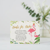 Flamingo - Bücher für die Beipackkarte des Babys Begleitkarte (Stehend Vorderseite)