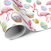Flamingo Bunny Ears Geschenkpapier (Rolleneckpunkt)