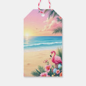 Flamingo Bunny Ears Holi Geschenkanhänger (Rückseite)