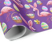 Flamingo Bunny Ears - königlich lila Geschenkpapier (Rolleneckpunkt)
