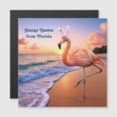 Flamingo Bunny Ears Leben Magnetkarte (Vorne/Hinten)