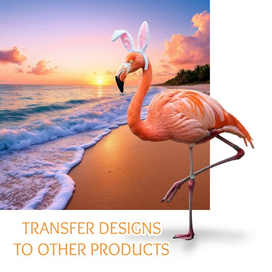 Flamingo Bunny Ears Leben Magnetkarte